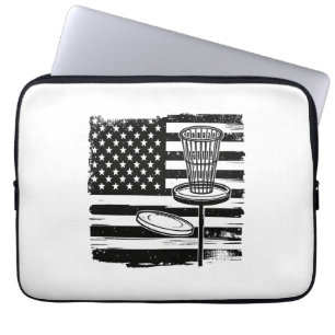 Housse Pour Ordinateur Portable Drapeau américain de Disk Golf