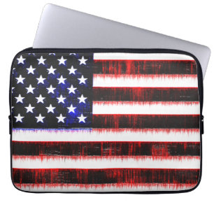 Housse Pour Ordinateur Portable Drapeau américain - Drapeau américain, cramponné