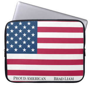 Housse Pour Ordinateur Portable Drapeau américain fier Patriotique États-Unis