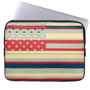 Housse Pour Ordinateur Portable Drapeau américain Vintage