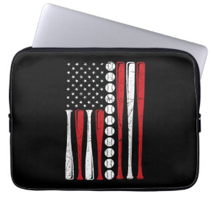 Housse Pour Ordinateur Portable Drapeau américain vintage de baseball du 4 juillet