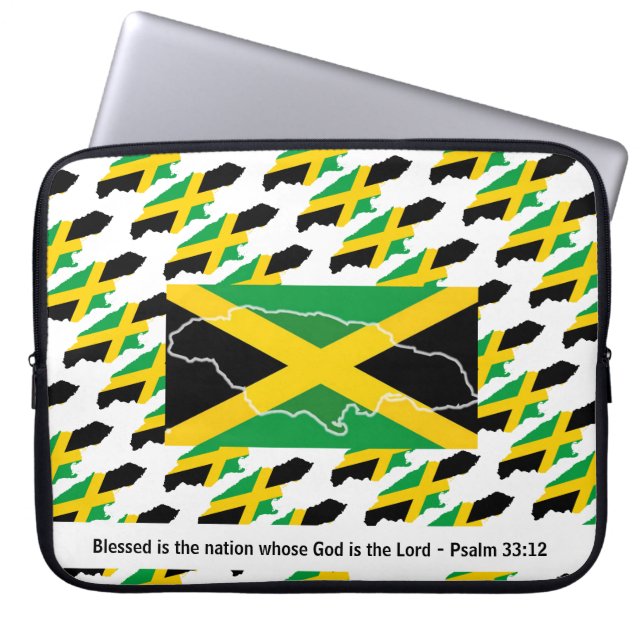 Housse Pour Ordinateur Portable DRAPEAU Christian JAMAICA (Devant)