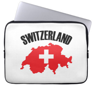 Housse Pour Ordinateur Portable Drapeau de carte Suisse