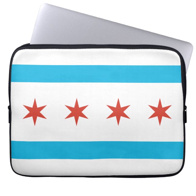 Housse Pour Ordinateur Portable Drapeau de Chicago (Devant)