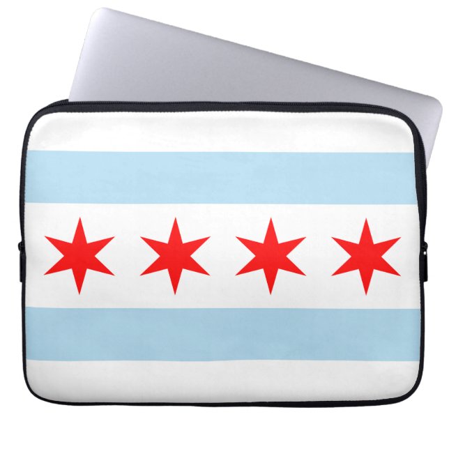 Housse Pour Ordinateur Portable Drapeau de Chicago (Devant)