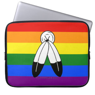 Housse Pour Ordinateur Portable Drapeau de fierté bispirituel de SlipperyJoe's sym