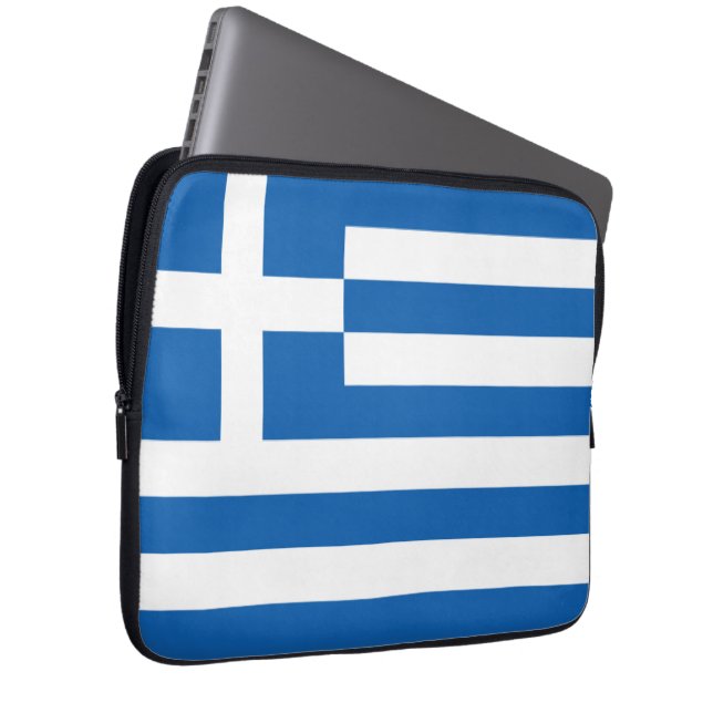 Housse Pour Ordinateur Portable Drapeau de Grèce en néoprène (Devant droit)