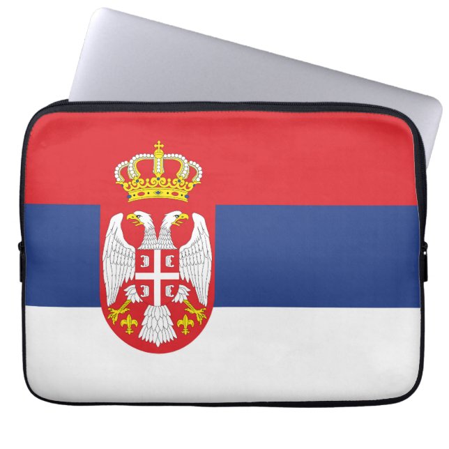 Housse Pour Ordinateur Portable drapeau de la Serbie (Devant)