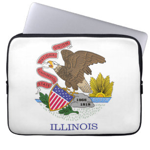 Housse Pour Ordinateur Portable Drapeau de l'Illinois