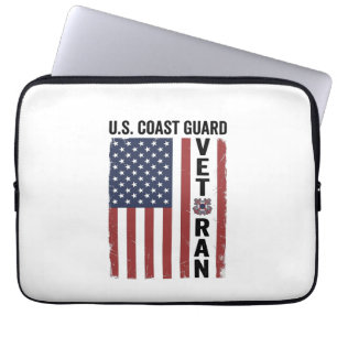 Housse Pour Ordinateur Portable Drapeau de Vétéran des Garde-Côtes Conception Vect
