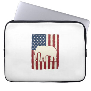 Housse Pour Ordinateur Portable Drapeau d'éléphant patriotique Conception de vecte