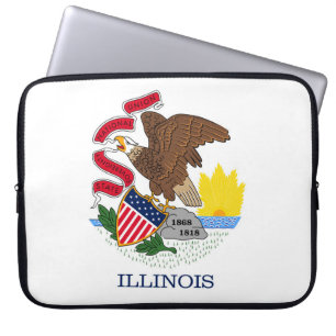 Housse Pour Ordinateur Portable Drapeau d'État de l'Illinois, États-Unis