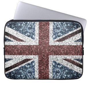 Housse Pour Ordinateur Portable Drapeau du Royaume-Uni Rustic vintage scintille pa