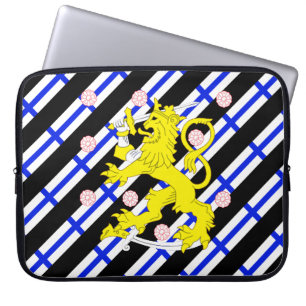Housse Pour Ordinateur Portable Drapeau finlandais de rayures