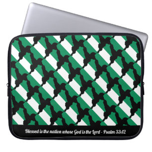 Housse Pour Ordinateur Portable DRAPEAU NIGERIA Écriture personnalisable