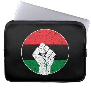 Housse Pour Ordinateur Portable Drapeau panafricain Poing, histoire noire afro-amé