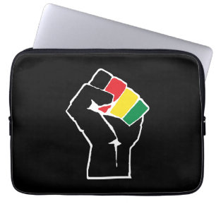 Housse Pour Ordinateur Portable Drapeau panafricain Poing, histoire noire afro-amé