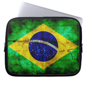 Housse Pour Ordinateur Portable Drapeau patiné Brésil