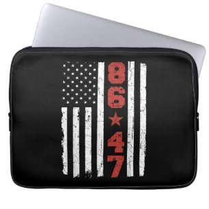 Housse Pour Ordinateur Portable Drapeau rétro Vintage USA 86 47 Anti Trump