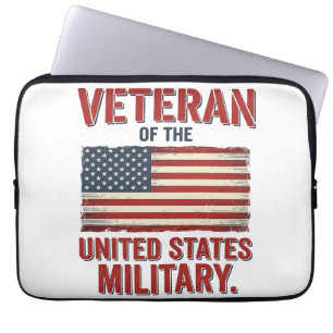 Housse Pour Ordinateur Portable Drapeau USA de vétéran vintage dessin vectoriel mi