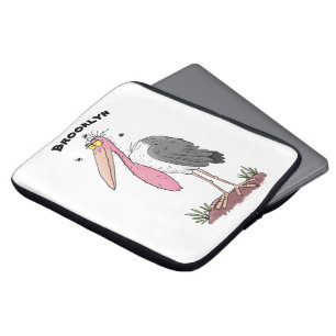 Housse Pour Ordinateur Portable Drôle dessin animé de cigogne en marabou