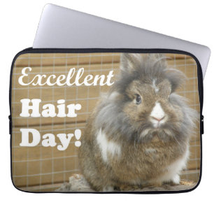 Housse Pour Ordinateur Portable Drôle "Excellente journée des cheveux" pour lapin