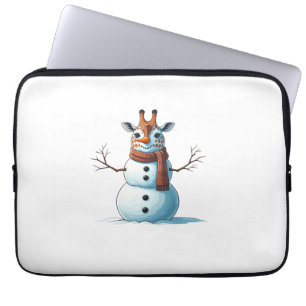 Housse Pour Ordinateur Portable Drôle Giraffe Snowman Scarf Noël Femme Hommes