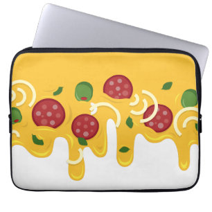 Housse Pour Ordinateur Portable Drôle Pizza au Fromage Rétro Coulant Keto Party