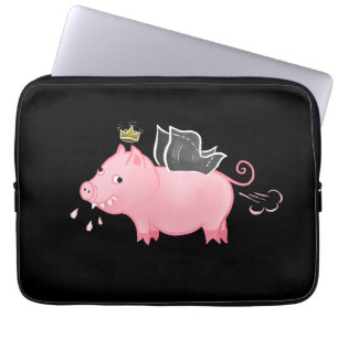 Housse Pour Ordinateur Portable Drôle porc fée fermier dessin animé animal humour