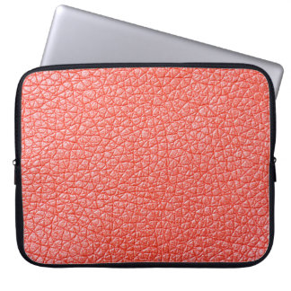 Housse Pour Ordinateur Portable Échantillon d'ameublement en cuir orange textureab