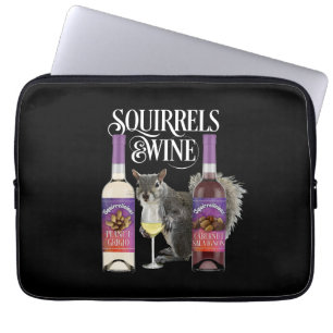 Housse Pour Ordinateur Portable Écureuil & Vin - Amusant Écureuil et Vin D