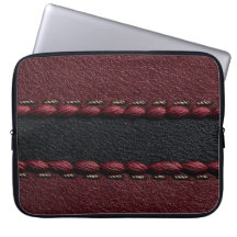 Effet cuir noir et rouge