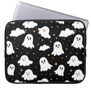 Housse Pour Ordinateur Portable Éffrayant mignon Halloween Ghost Nuageux Star Sky