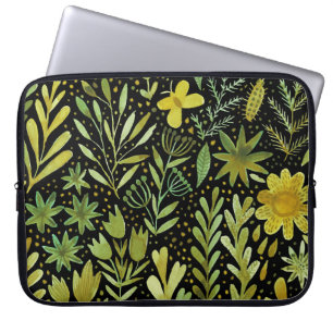 Housse Pour Ordinateur Portable Élégance florale : Motif d'aquarelle Vintage