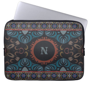 Housse Pour Ordinateur Portable Élégance intemporelle Tissu traditionnel Monogramm