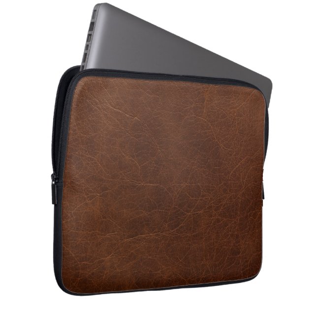 Housse Pour Ordinateur Portable Elegant Brown Leather Texture (Devant droit)