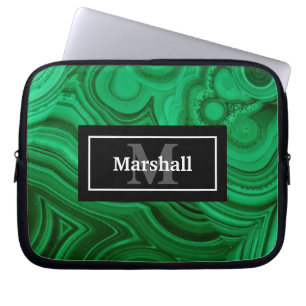 Housse Pour Ordinateur Portable Elégant Design de Rock Malachite Vert