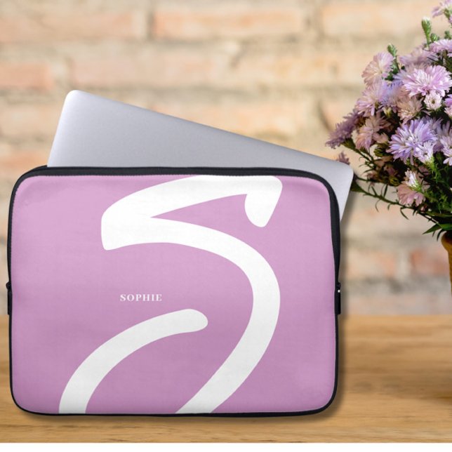 Housse Pour Ordinateur Portable Élégant Manche De Portable Lilac Monogram (Créateur téléchargé)