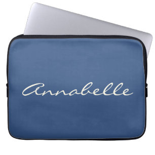 Housse Pour Ordinateur Portable Elegant Marine Bleu manuscrit Nom de script person