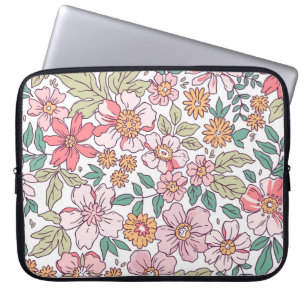 Housse Pour Ordinateur Portable Elégant motif floral dans petite fleur dessinée à