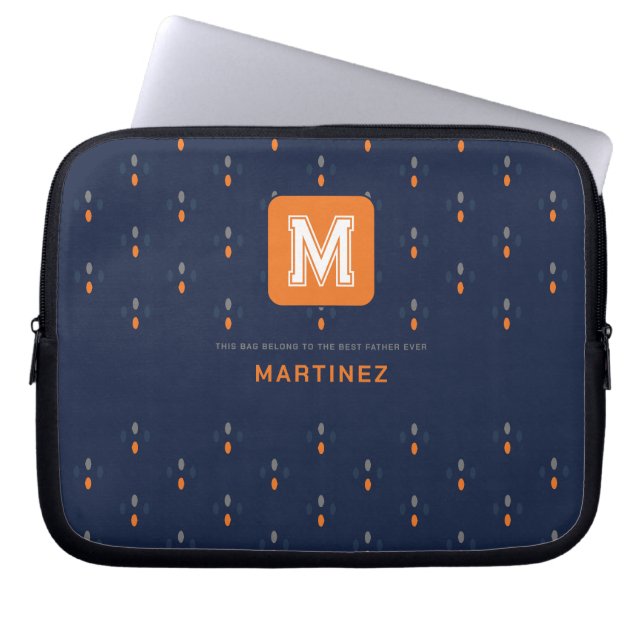 Housse Pour Ordinateur Portable Elegant Navy Blue Laptop Sleeve (Devant)