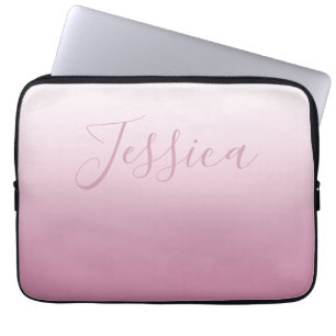 Housse Pour Ordinateur Portable Élégant script et rose modifiable (n'importe quell