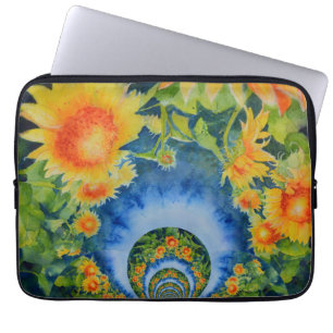 Housse Pour Ordinateur Portable Élégant tournesol rétro bohème