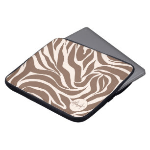 Housse Pour Ordinateur Portable Elégant Zebra Mocha Motif