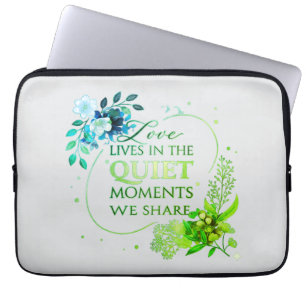 Housse Pour Ordinateur Portable Élégante citation artistique florale en or