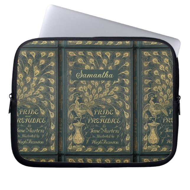 Housse Pour Ordinateur Portable Élégante Jane Austen Fierté et préjugé Couverture  (Devant)