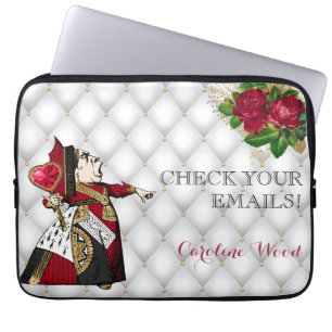 Housse Pour Ordinateur Portable Élégante Reine des Coeurs Rouge Illustration Vinta