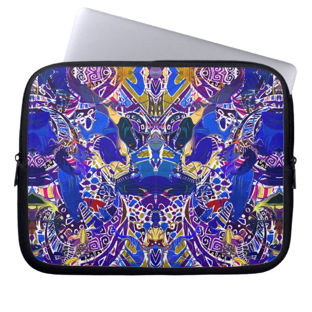 Housse Pour Ordinateur Portable Éléments abstraits bleus mignons (Devant)