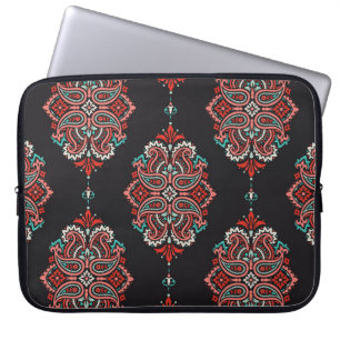 Housse Pour Ordinateur Portable éléments cachemire asiatique, motif vintage boho.