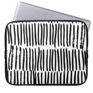 Housse Pour Ordinateur Portable Éléments Verticaux : Style Sans Mer Dessiné À La M